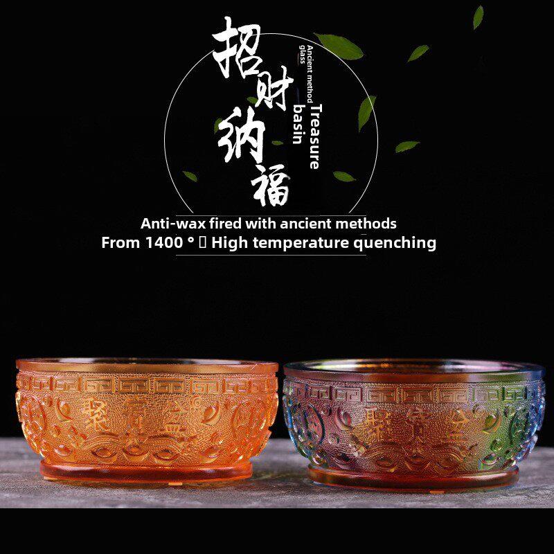 琉璃聚宝盆吸引财富和城镇房屋装饰品家居装饰工艺品中国风礼品新