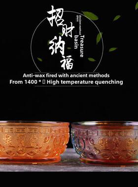 琉璃聚宝盆吸引财富和城镇房屋装饰品家居装饰工艺品中国风礼品新