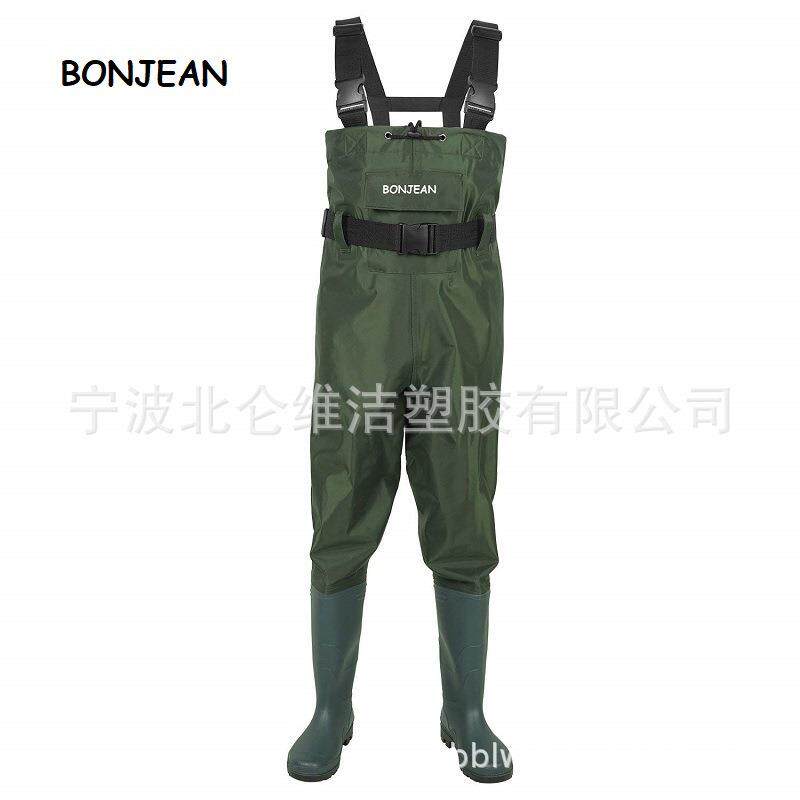 成人下水裤尼龙钓鱼裤超强防水连体钓鱼服轻便加厚半身水皮叉插秧