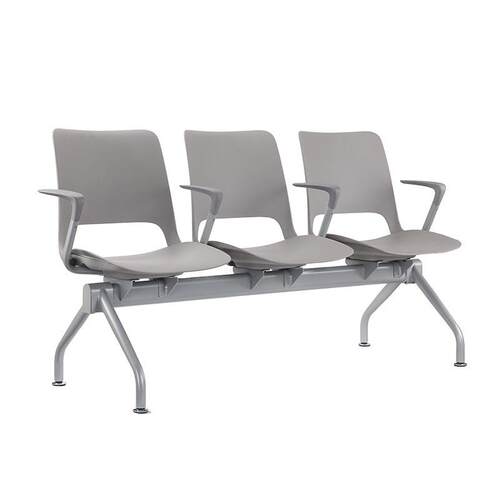 塑料连排培训椅带扶手休息等候排队椅二三四五人学习排椅实训椅