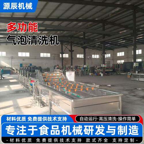 全自动连续式气泡清洗机果蔬鼓泡清洗设备苹果荔枝自动提升洗菜机