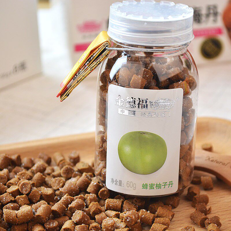 广东特产老牌轮船牌金德福蜂蜜柚子丹60g*8瓶办公室休闲零食