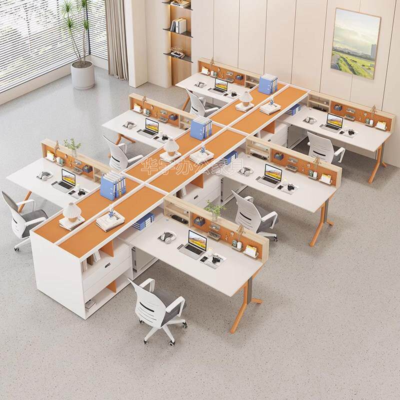单人办公家俱桌椅组合职员简约现代四46人工作位办公室屏风员工桌