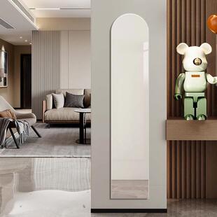 防爆试衣镜家用卧室客厅玄关壁挂贴墙自粘全身无框超窄穿衣镜极窄