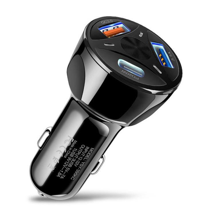 多口车载充电器双USB+PD车充pd快充usb+Type-C接口汽车充电头
