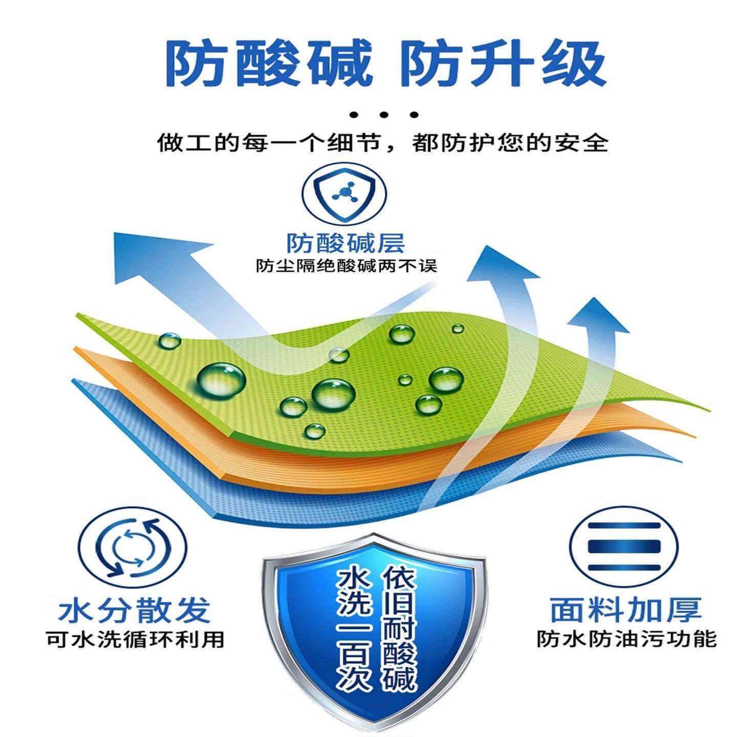 防护服耐化酸碱防服连体TFL轻型化验学实室生化化厂可水工洗实用