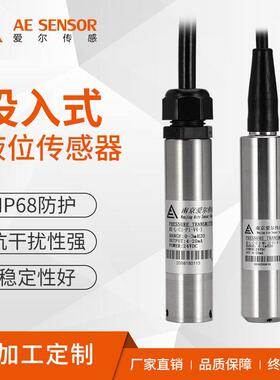 工厂定制AE-L投入式液位变送器4-20mA静压式不锈钢水箱液位探头