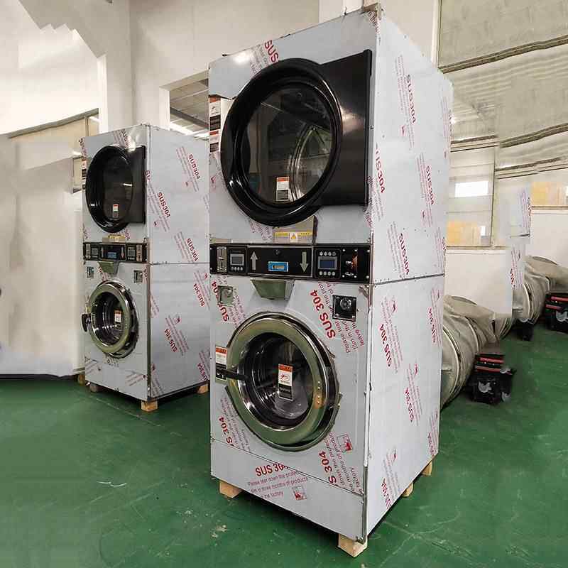 泰州出口20KG上烘下洗一体机,洗脱烘自助投币式洗衣机