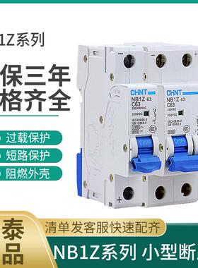正泰 直流断路器 NB1Z-63 1P 2P C1A-63A 空气开关 6kA DC220V
