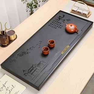 乌排金石茶整块石头天盘然石kB7o 0ME材茶台小号家用水钉制抛茶海