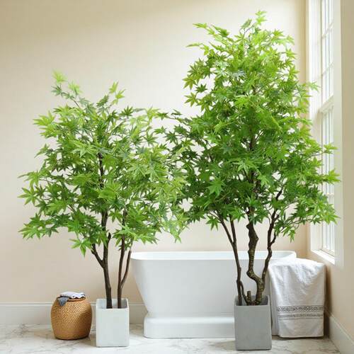 彷真绿枫树大型室内鸡爪槭绿枫落地假花造景北欧假植物假红枫树