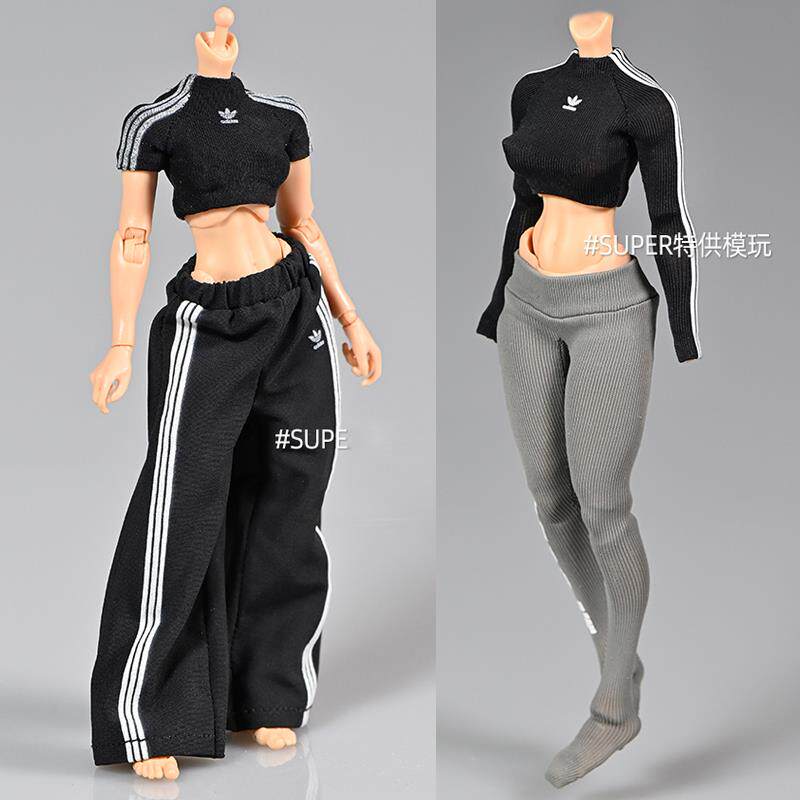1/12兵人衣服配件蜗之壳机娘服饰潮流人偶紧身T恤上衣运动裤长裤