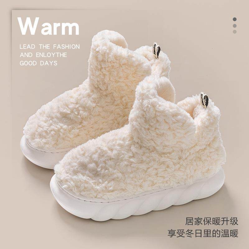 踩屎感棉拖鞋女款2025新款冬季包跟外穿厚底保暖加绒毛毛女士棉鞋