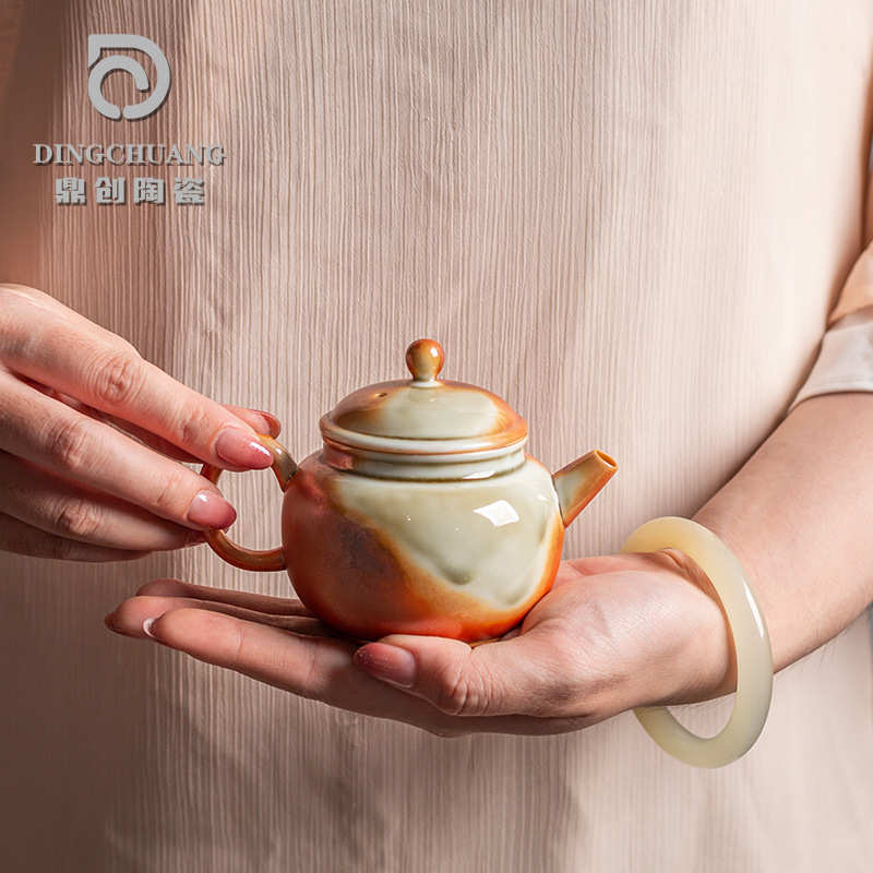 柴烧仿古茶壶陶瓷泡茶壶功夫茶具单壶复古带过滤茶壶家用小壶陶壶