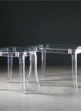 OWT260北欧透桌方明亚力玻璃克子 时尚奶茶店圆桌桌简约家用餐桌