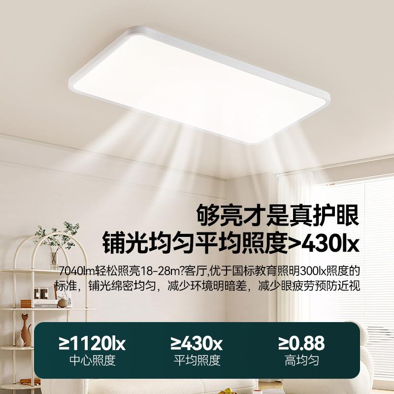 铝材超薄无缝隙现代简约全光谱大厅卧室吸顶灯智能护眼中山灯具