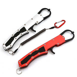 现货多功能吕合金控鱼钳 便携式路亚钳提鱼器 户外带失手绳控鱼器