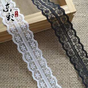 饰蕾丝花边 现货供应热销2.5CM米字小花双边饰装 头饰蕾丝花边辅料