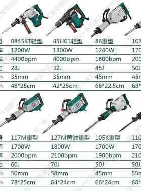 德810845电镐混电锤冲硕击钻107重型工业级拆墙破凝率土95大功锤
