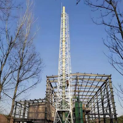 85米钢结构塔架式烟囱铁塔烟囱筒支撑辅助保护井字塔架