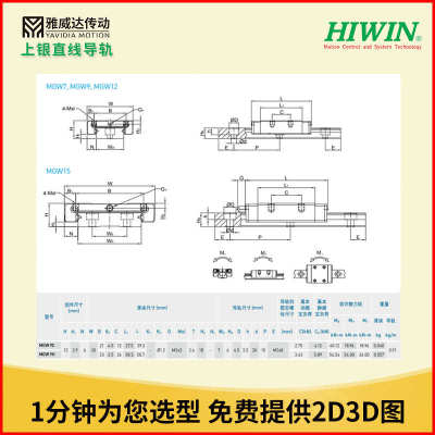 银线上原产地mgw9微型导轨碳素钢锁滑块货源上锁台湾螺丝式机性