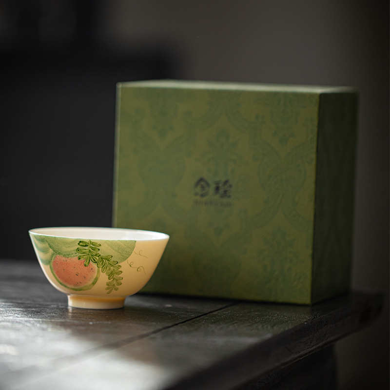 念瑶景德镇手绘釉上彩手绘茶杯功夫茶具个人专用主人杯单杯手工