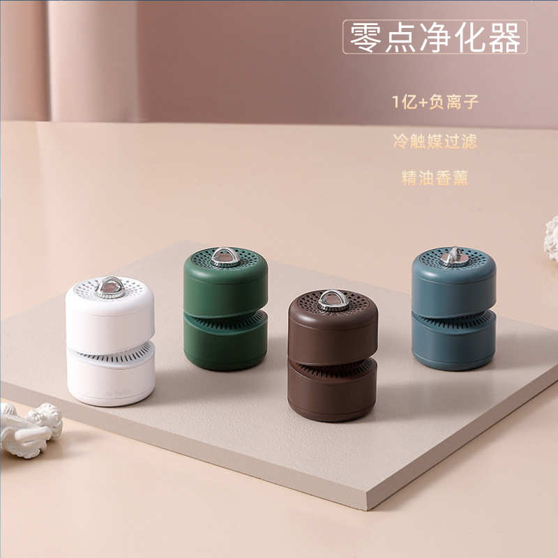 迷你车载香薰机零点净化负离子发生器带风扇新款便携式空气净化器