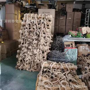 店f咖啡厅个性 竹子灯具 吊厅灯967Lot竹筒麻绳吊灯餐客厅服装 美式