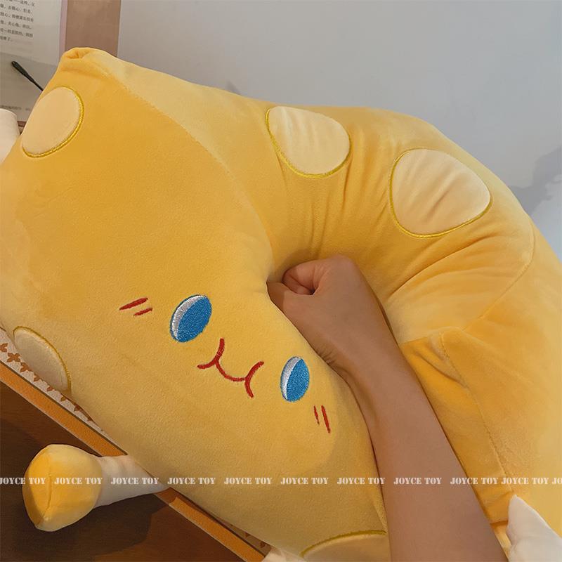 新款软体偷吃奶酪的动物抱枕仓鼠猫咪兔子毛绒芝士抱枕超软礼物女