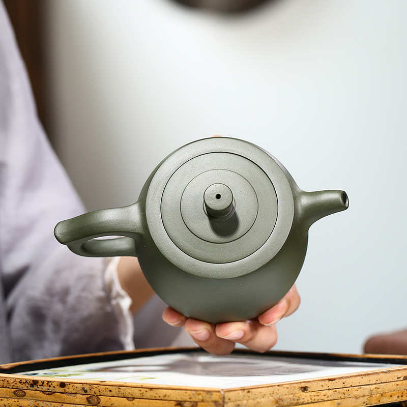 紫砂茶壶批发宜兴原矿绿泥小鸟井栏紫砂壶家用茶具混批直播代发货