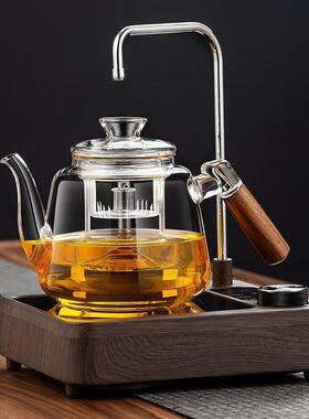 玻璃蒸煮茶壶套装家用大容量煮茶器耐高温加厚中式烧水侧把泡茶壶