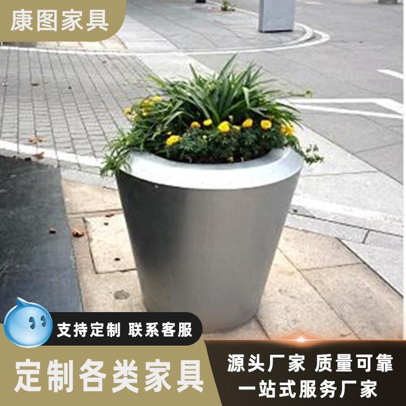 广场走廊拉丝不锈钢花箱商场现代简约户外不锈钢花钵锥形室外花盆