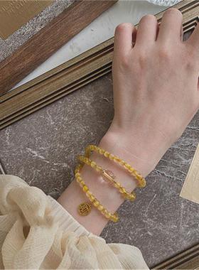 巴西发晶多圈手链14k包金配件diy设计时尚女款手链礼物