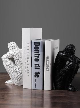 简约现代马赛克物白抽518692象人摆件客厅色样板书房书房电视柜红