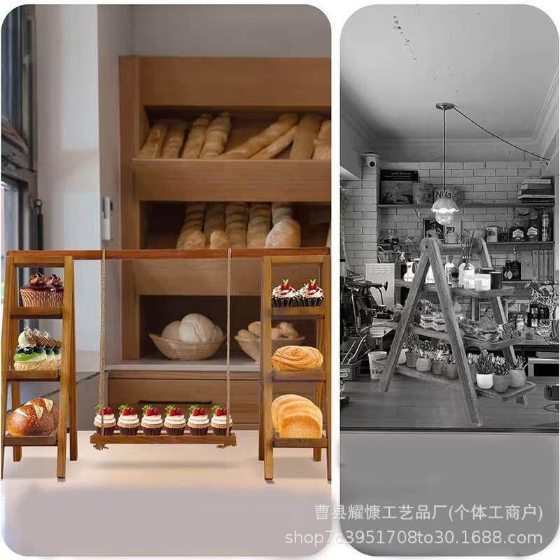 实面现货户外派对甜品托盘木制盘蛋木质置物糕点心架桌木纸杯蛋糕