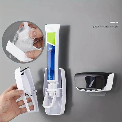 Automatic Toothpaste Dispenser Toothbrush Holder挤牙膏器套装