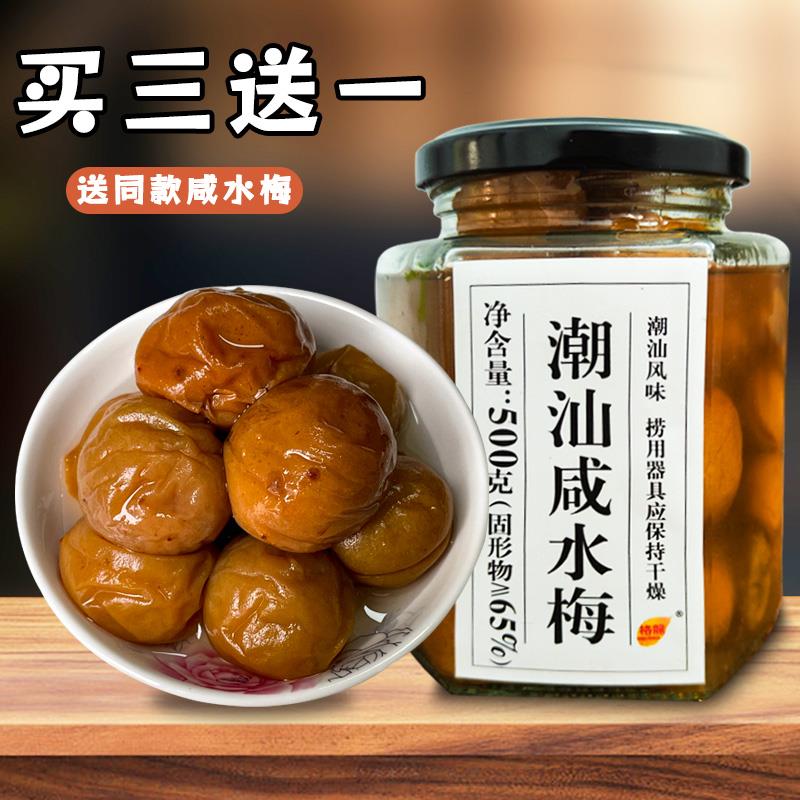 潮汕大妈 咸水梅盐渍咸酸梅腌制青竹梅子500g孕妇泡水广东特产