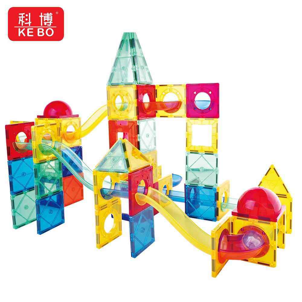 直销新款儿童益智款号滑道城堡强磁积木益智片