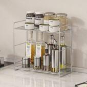 加粗304不锈钢置物架厨房台面调料架窄边双层多功能储物收纳架