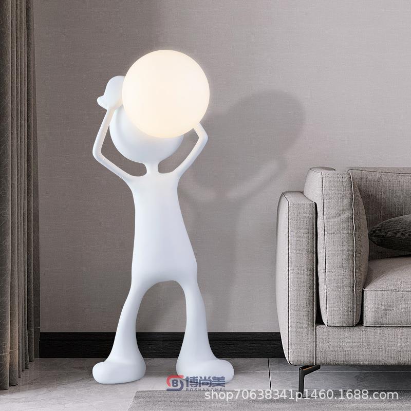 北欧创意个性设计师客厅卧室床头灯雕塑人形书房装饰摆件网红台灯