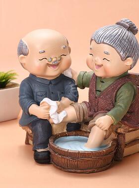 老头老太客厅小摆件婚房家居装饰品老公老婆男朋友七夕情人节礼物