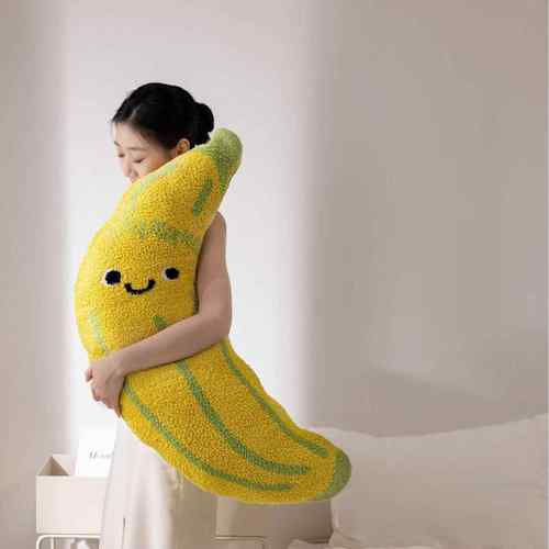 半边绒针织抱枕大香蕉抱枕客厅沙发靠枕靠背样板房卧室腰靠