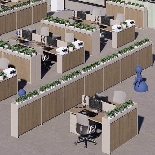 办公隔断柜简单花槽文件柜矮柜桌边储物柜长木数据打印柜