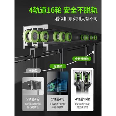 淋浴房一字型干浴湿分离隔断浴室玻璃门生间洗卫澡推OUD拉门间屏