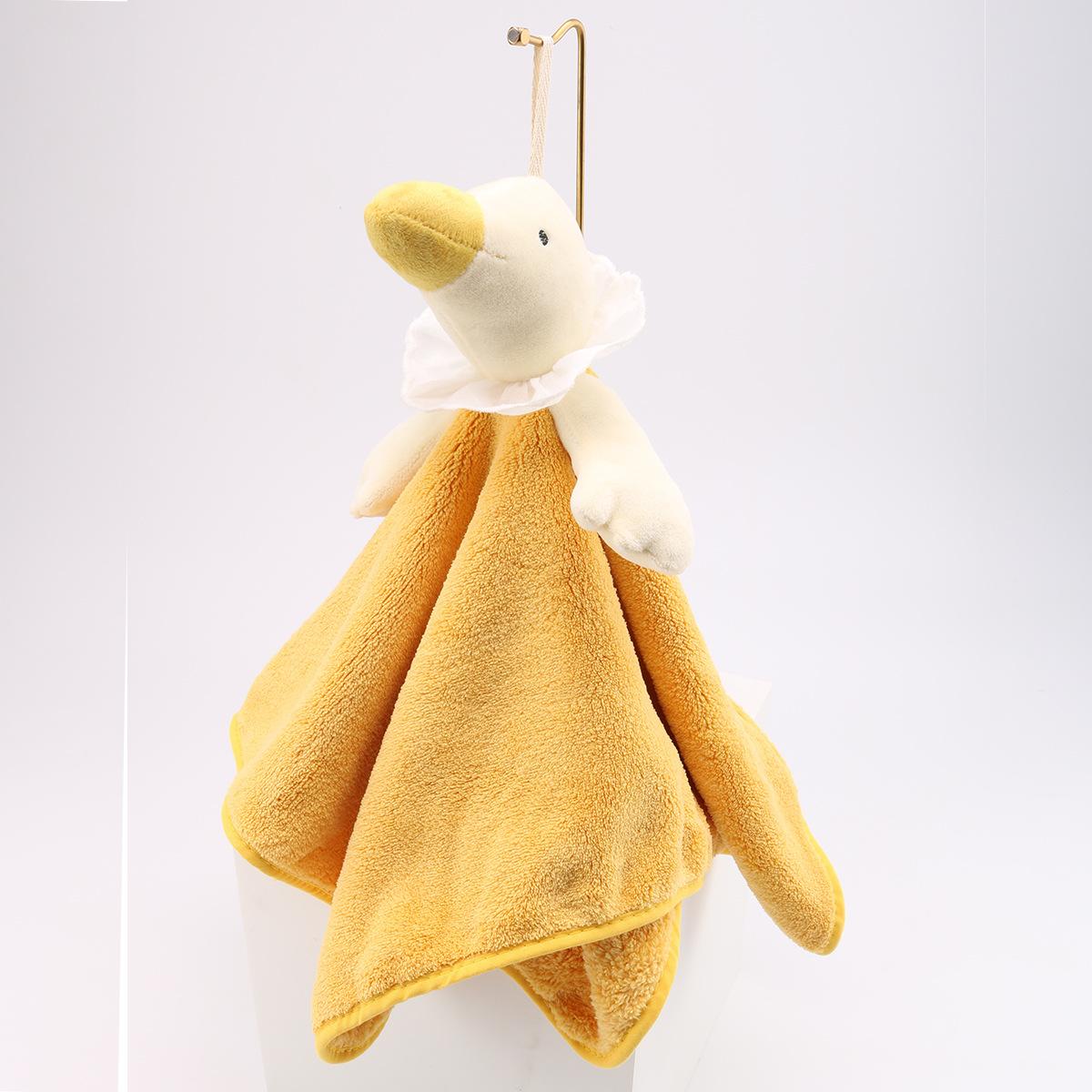 大鹅擦手巾商超可爱挂式卫生间擦手巾珊瑚绒柔软吸水家用厨房巾