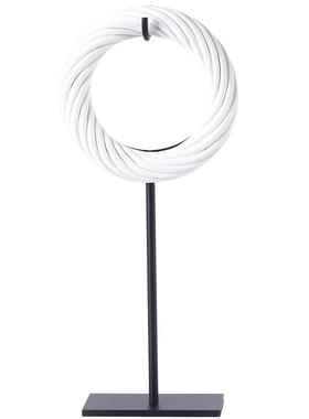 新中式现代创意绞丝圆环摆件样板间书房客厅博古架玄关艺术装饰品