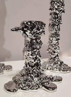 代轻奢树脂融化烛现台件客厅餐样厅摆高档蜡烛台板间JFE装饰家居