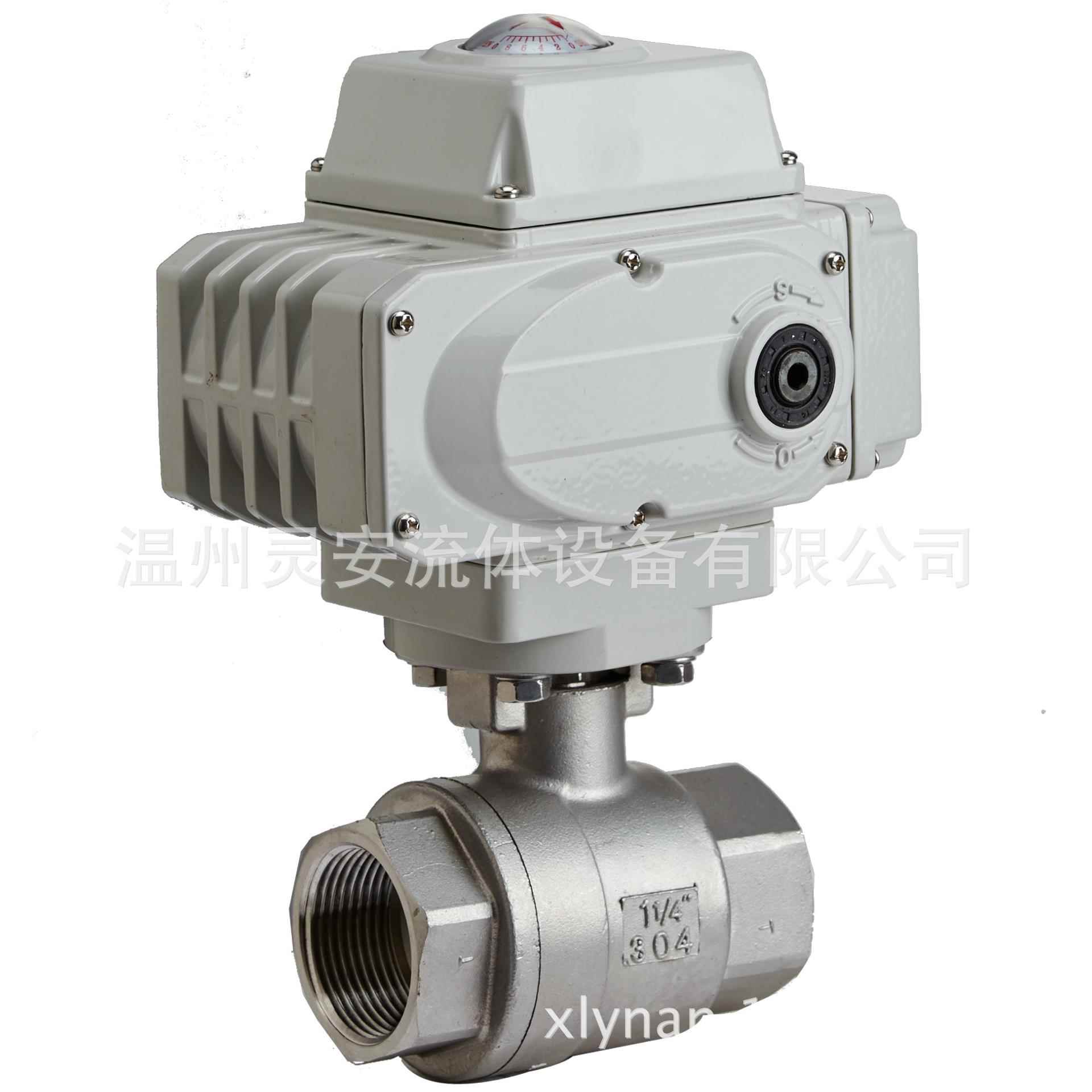 DN50电动2PC螺纹球阀Q911F电动二片式调节丝扣不锈钢304开关球阀