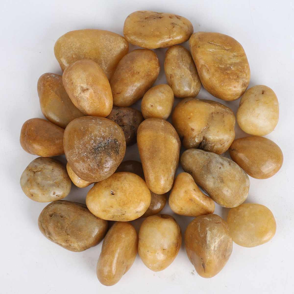 石头雨花石铺路石小石子软鹅卵石装饰造景大小石暖黄色鹅石头庭院