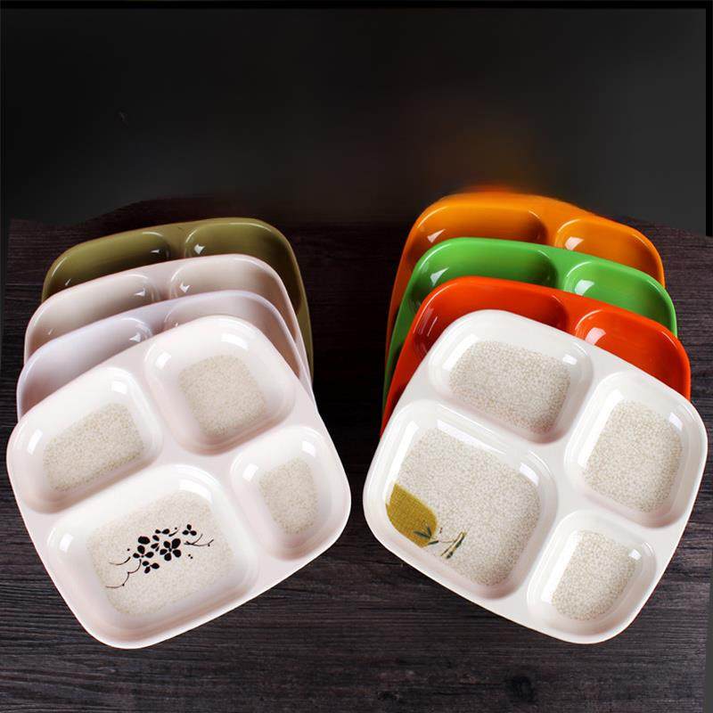 加厚餐盘，彷瓷餐盘，四格方形塑料餐盘，三聚氰胺餐具，分盘，食,餐饮具,盘,淘宝优惠券,粉丝福利购,淘宝优惠卷